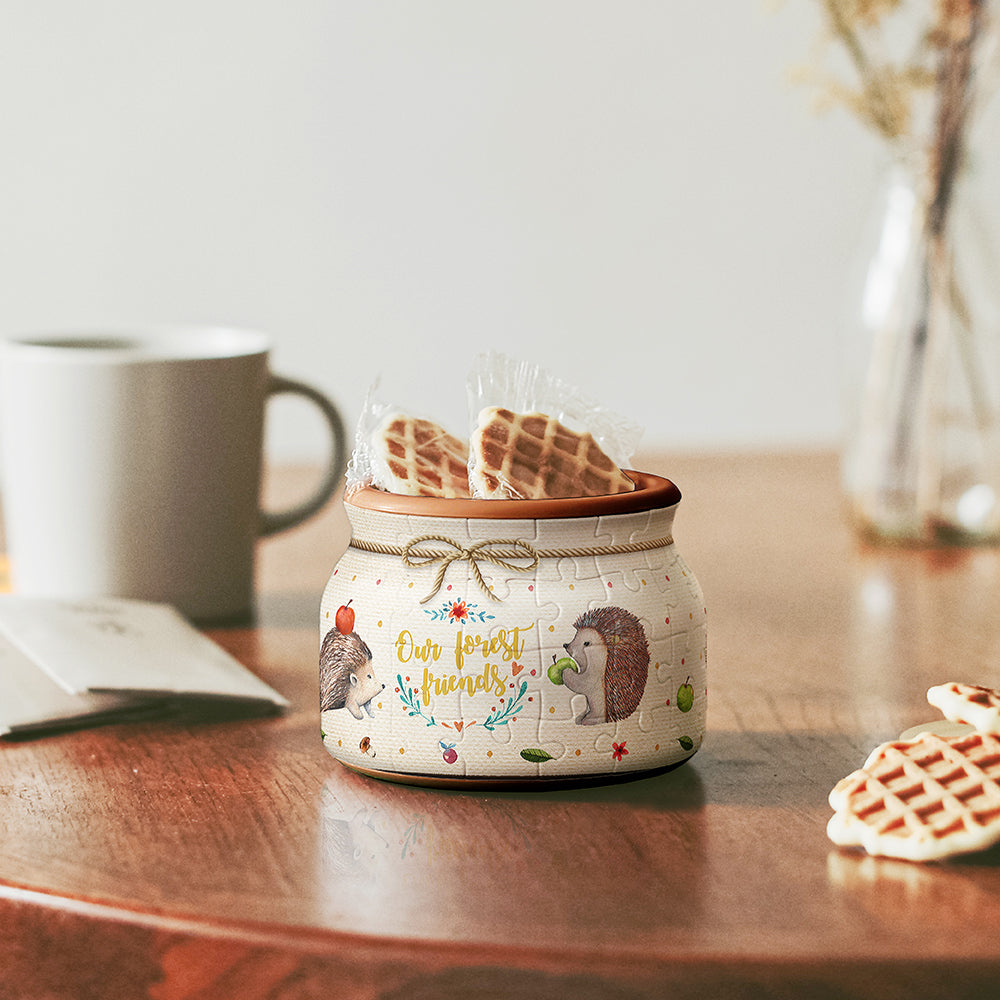 Puzzle Small Jar - Hedgehog and Apple (64 pcs)