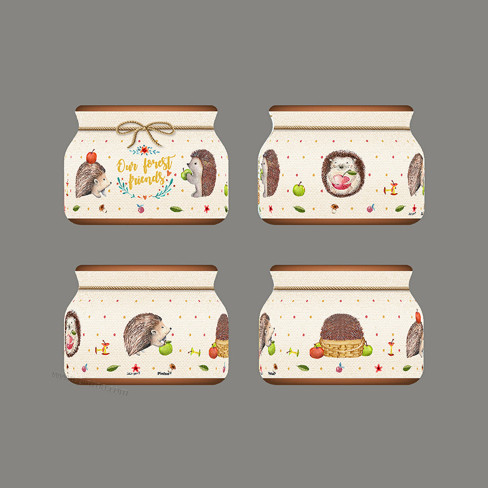 Puzzle Small Jar - Hedgehog and Apple (64 pcs)