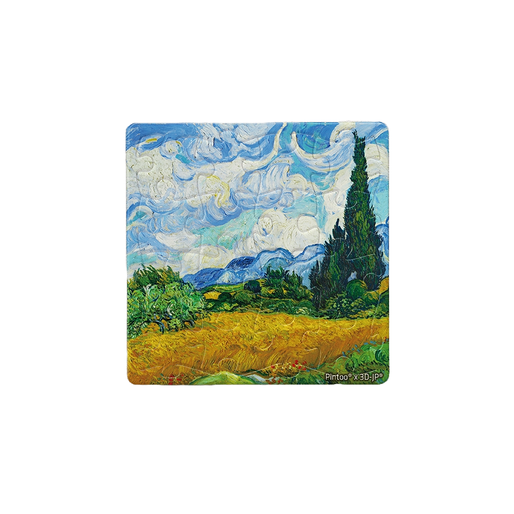 Pintoo Puzzle Magnet - Vincent van Gogh - Wheat Field with Cypresses (16 puzzle pcs) | JK
