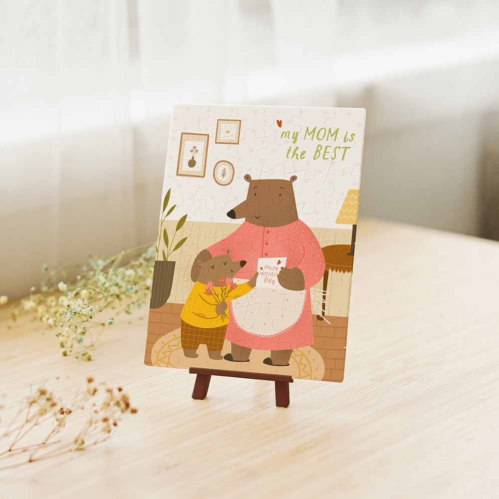 Puzzle Letter Card - Bear Family