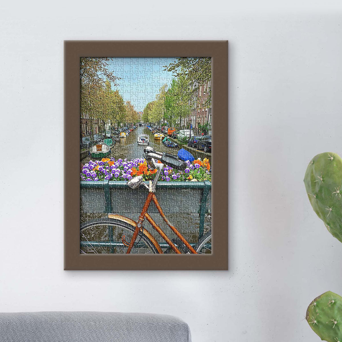 Bike flowers and canal. Amsterdam (U1137) | 504 pcs