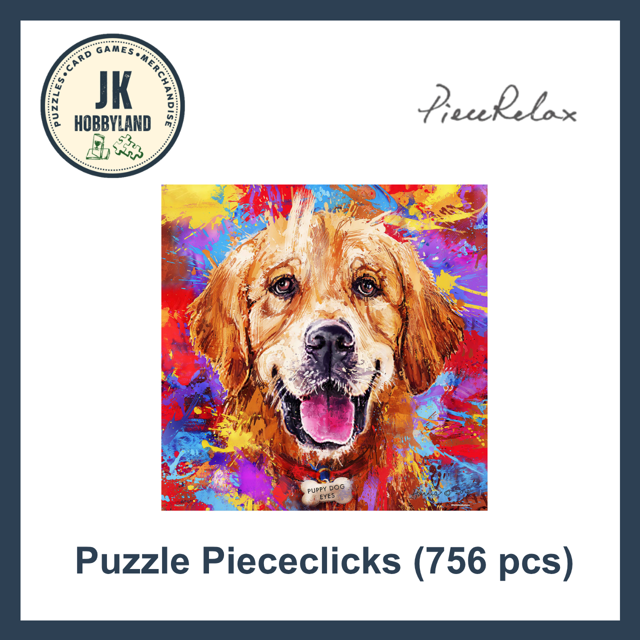 PieceRelax PieceClicks Puzzle 756 pcs | Frank Harris - Golden Retriever (U1100)