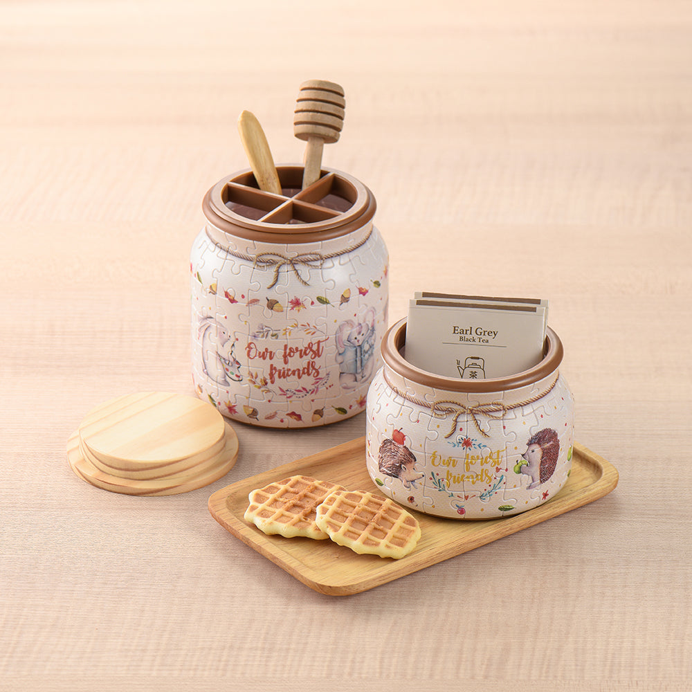 Puzzle Medium Jar - Rabbit and Squirrel (96 pcs)