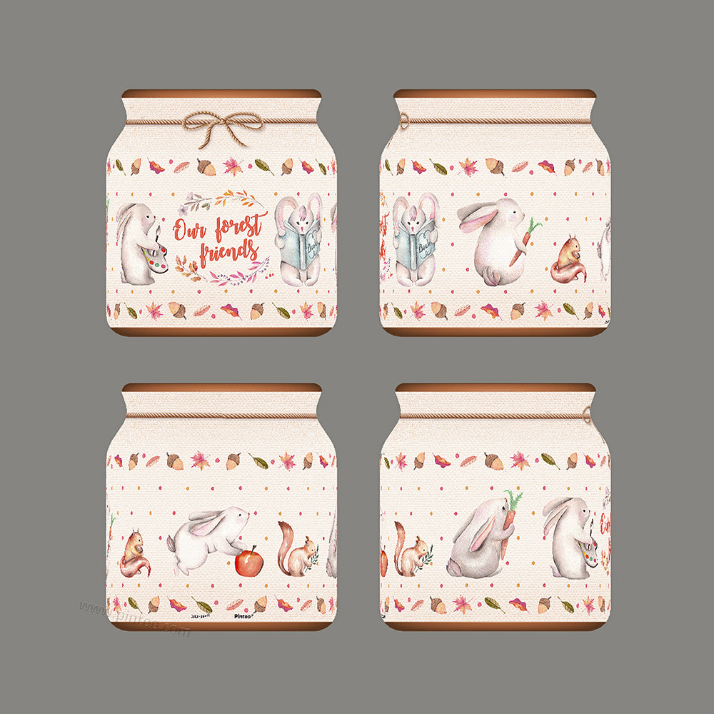 Puzzle Medium Jar - Rabbit and Squirrel (96 pcs)