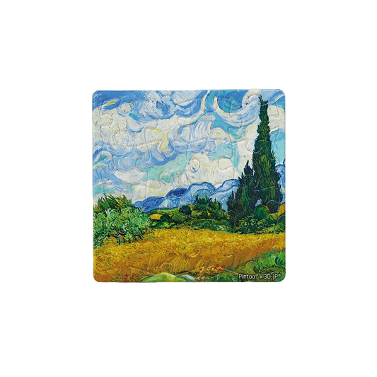 Pintoo Puzzle Magnet - Vincent van Gogh - Wheat Field with Cypresses (16 puzzle pcs) | JK