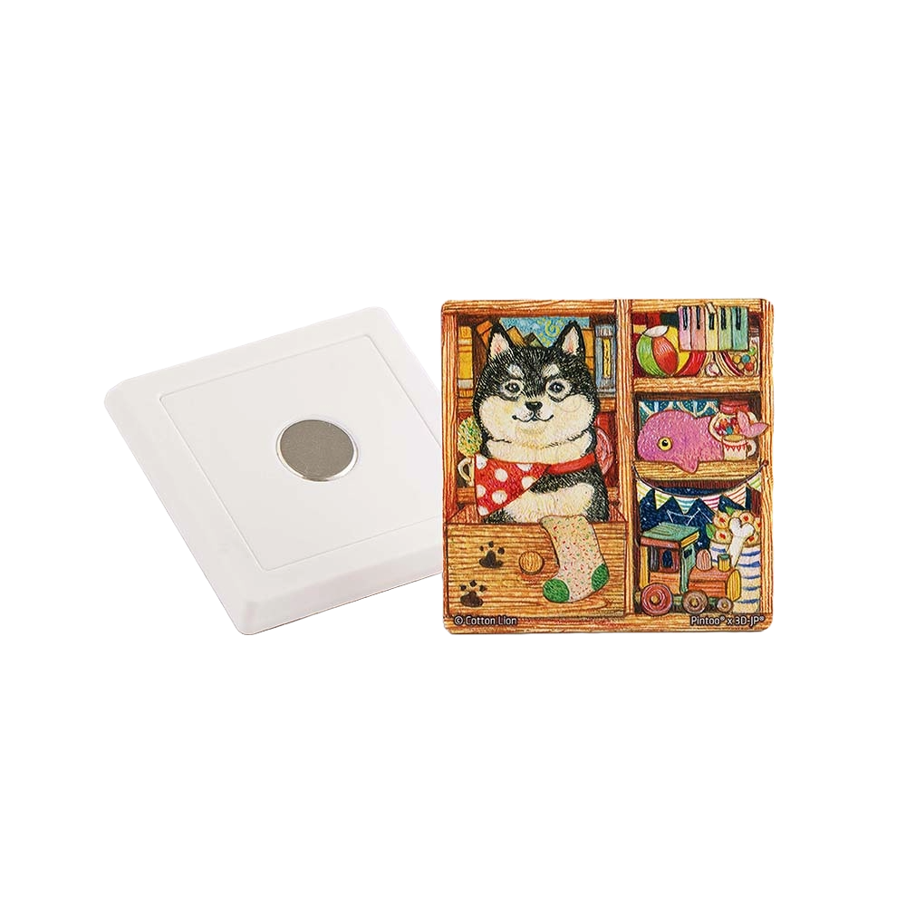 Pintoo Puzzle Magnet - Cotton Lion - Shiba (16 puzzle pcs) | JK