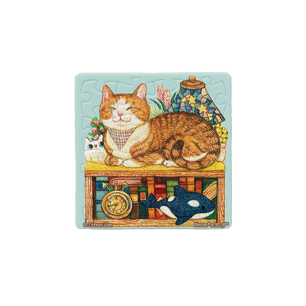 Pintoo Puzzle Magnet - Cotton Lion - Ginger Cat (16 puzzle pcs) | JK