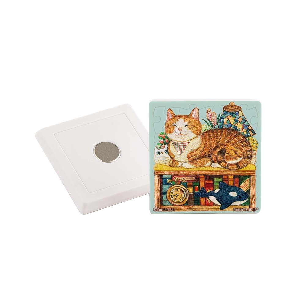 Pintoo Puzzle Magnet - Cotton Lion - Ginger Cat (16 puzzle pcs) | JK