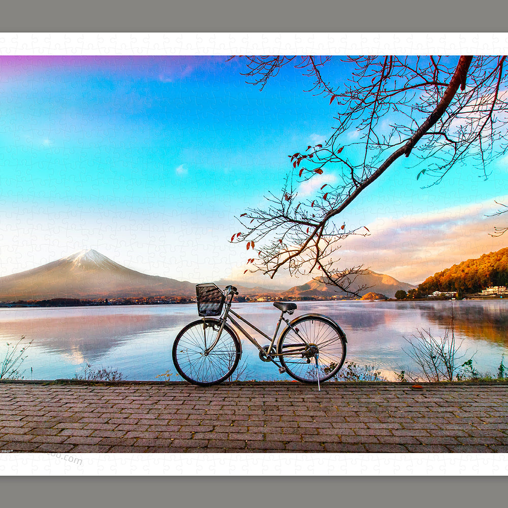 Bicycle Trip Collection - Bicycle by the Serene Lake