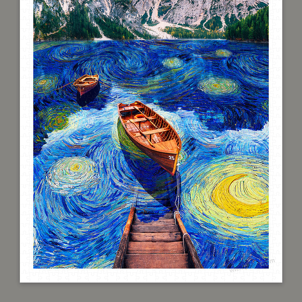 Fantasy - Boat in the Starry Night