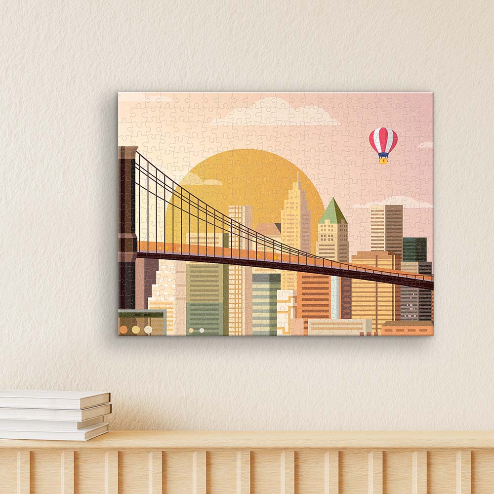 Sunset over Brooklyn Bridge