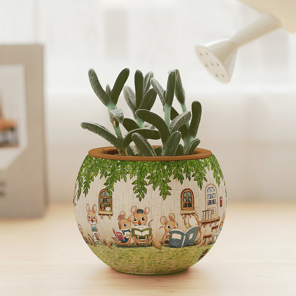 Pintoo Puzzle Flowerpot - Happy Reading (80 puzzle pcs)