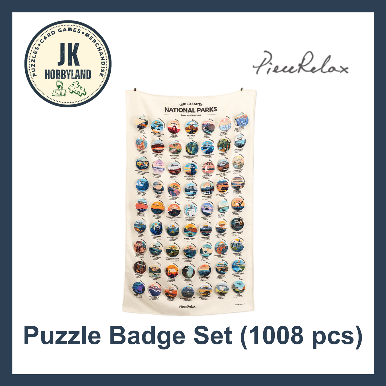 PieceRelax Puzzle Badge Set 1008 pcs | Studio Inception - US National Parks (BD1133)