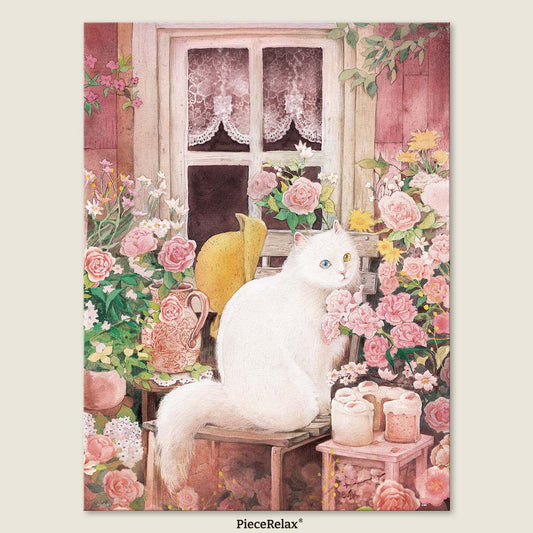 Jina - A cat in the Rose Garden (U1051) | 1008 pcs