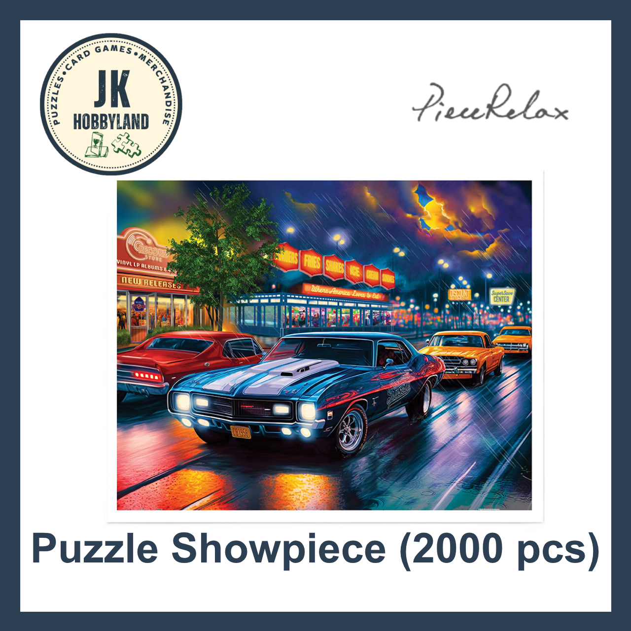 PieceRelax Showpiece Puzzle 2000 pcs | Bigelow Illustrations - Rain on the Boulevard (H3443)