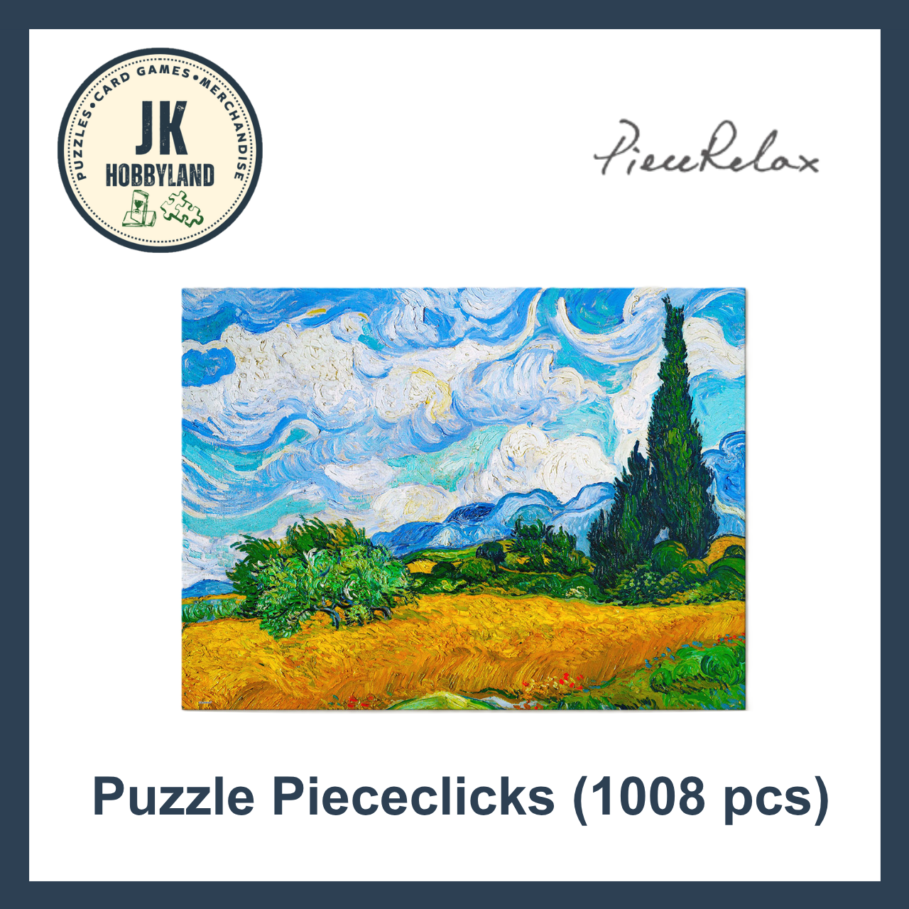 PieceRelax PieceClicks Puzzle 1008 pcs | Vincent Van Gogh - Wheat Field with Cypresses (U1110)