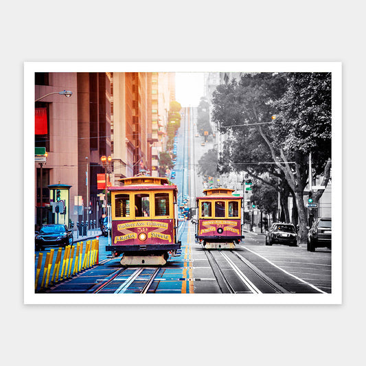 Cable Cars on California Street, San Francisco (H2044) | 1200 pcs