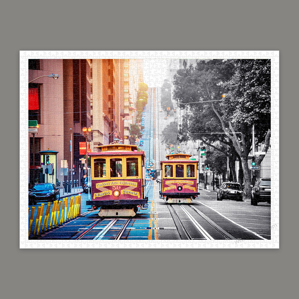 Cable Cars on California Street, San Francisco (H2044) | 1200 pcs