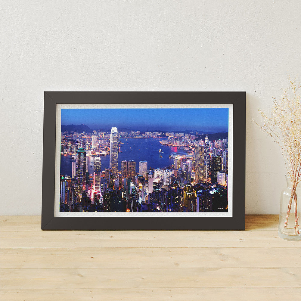 Aerial view of Hong Kong Victoria Harbor at night (H2089) | 1000 pcs