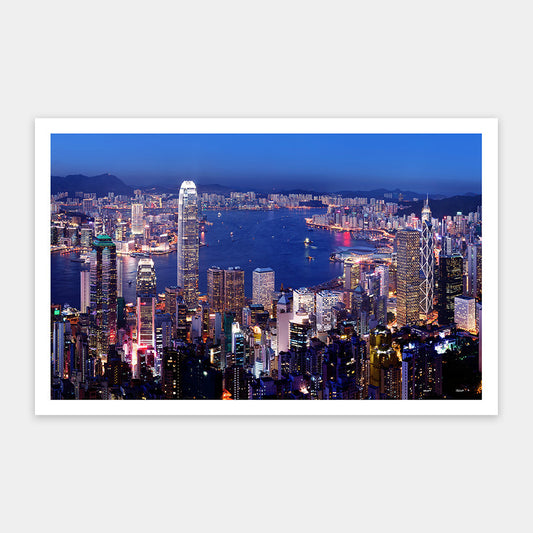Aerial view of Hong Kong Victoria Harbor at night (H2089) | 1000 pcs