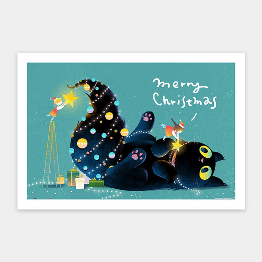 Little Oil Art - Cat's Christmas