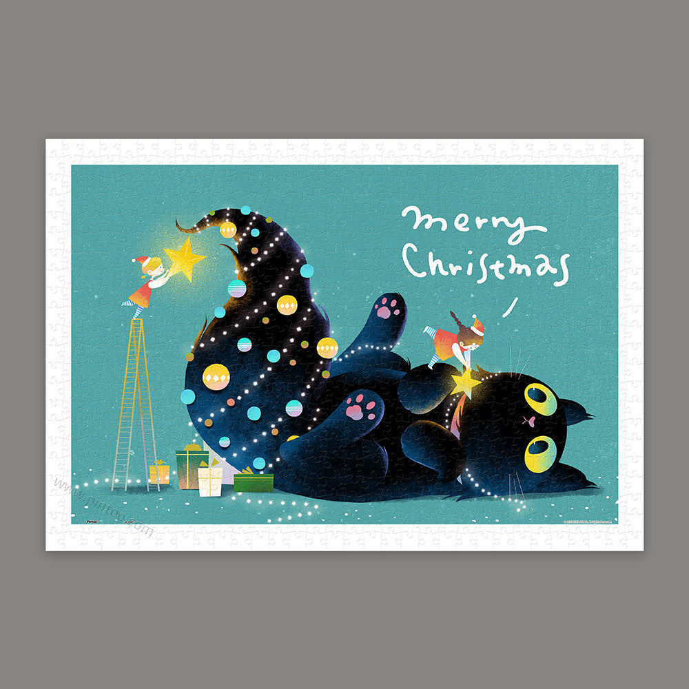 Little Oil Art - Cat's Christmas