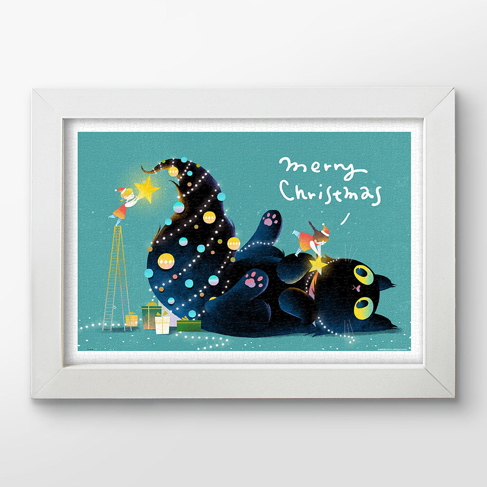 Little Oil Art - Cat's Christmas